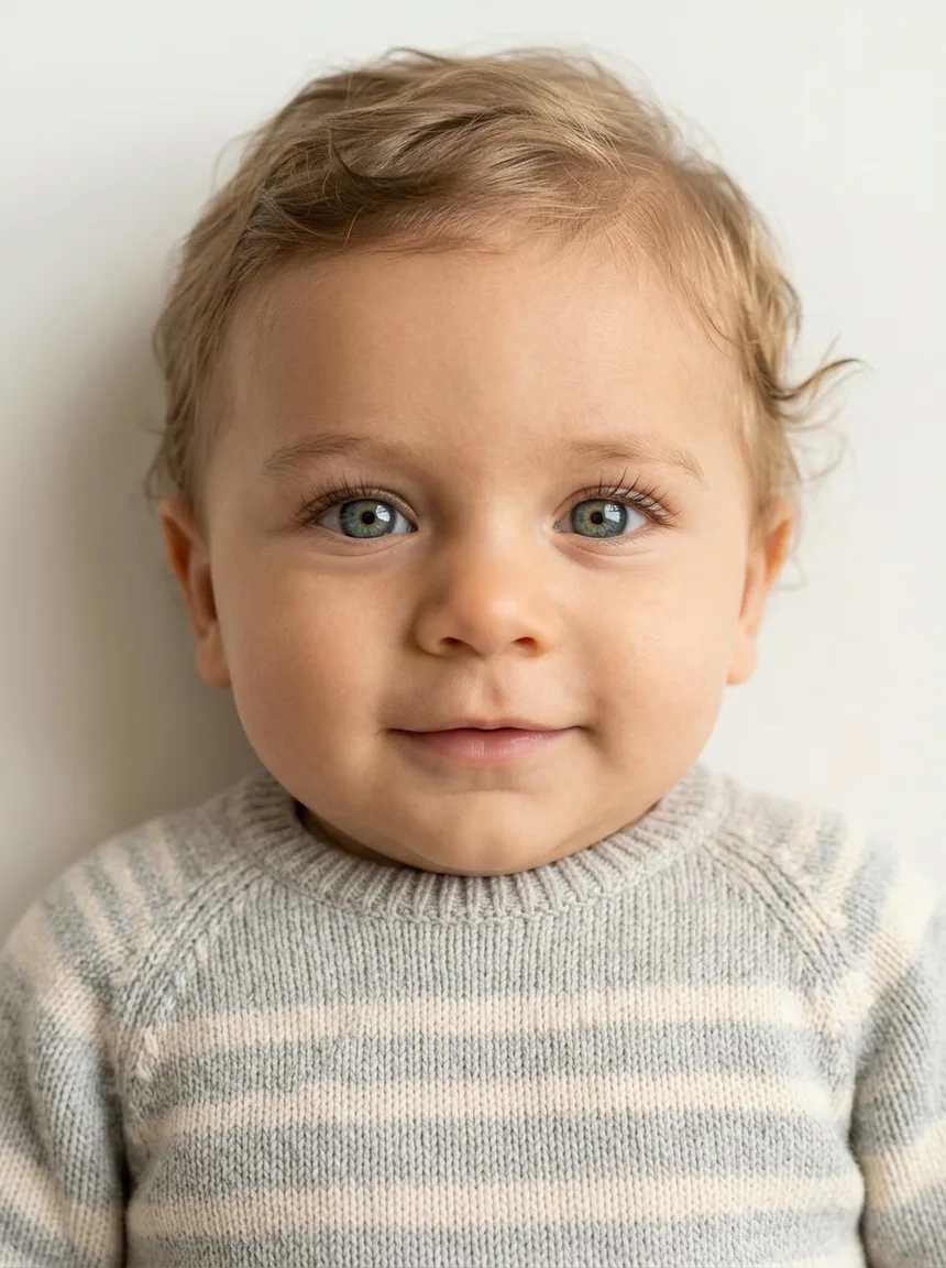 A baby boy generated from a blond father and a Latina mother, made with Nano Banana 2